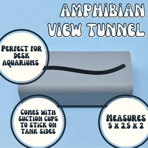 Vista 3 de Chatelet REEFSHAPE - Túnel de anfibios Betta Fish o Axolotl Túnel de visualización para acuarios Fabricado en Estados Unidos (gris)