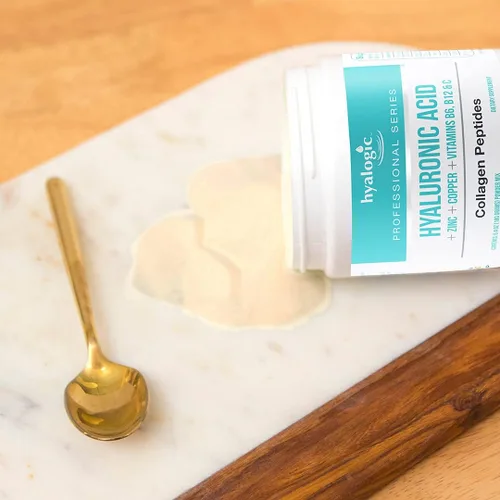 Vista 5 de HA Professionals - Suplemento de colágeno en polvo para piel y articulaciones, ácido hialurónico + zinc + cobre + vitaminas B6, B12 y C – Colágeno