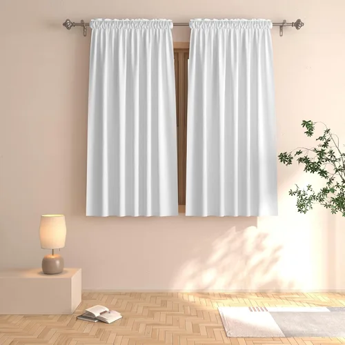 Vista 10 de UPOPO Cortinas beige de 45 pulgadas de largo para oscurecer la habitación, paneles de cortina para ventana, bolsillo para cortinero, cortinas