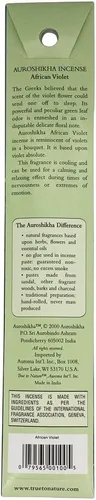 Vista 2 de Incienso African Violet Auroshikha Candles & Incense Incienso de 0.35 oz