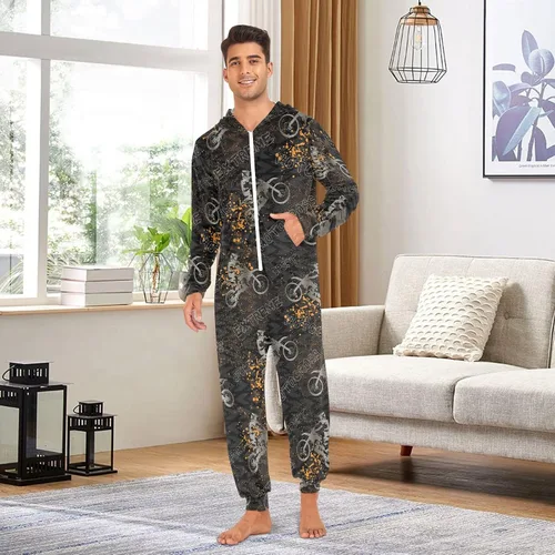 Vista 4 de Ollabaky Pijama mameluco para adultos para hombres y mujeres, disfraz de una sola pieza, pijama a juego