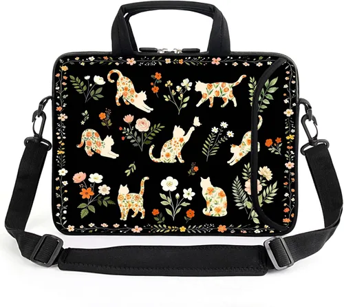 Vista 11 de AMARY Funda para portátil de 15.4" 15.6" pulgadas, estuche para chromebook, correa de hombro ajustable con asa, bolsillo para accesorios