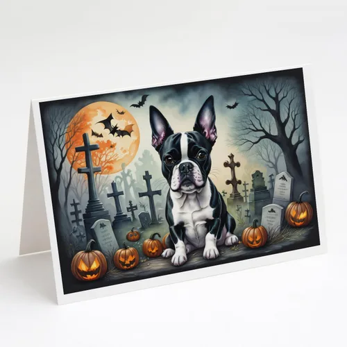 Vista 42 de Caroline's Treasures DAC2042GCA7P Golden Retriever - Tarjetas de felicitación y sobres de Halloween espeluznantes, paquete de 8 tarjetas en blanco