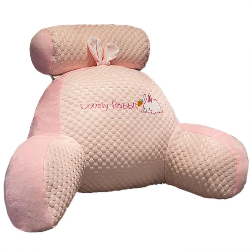 Vista 9 de Almohada de lectura – Almohada de descanso en cama con brazos y rollo de cuello desmontable de dibujos animados de animales almohada de lectura