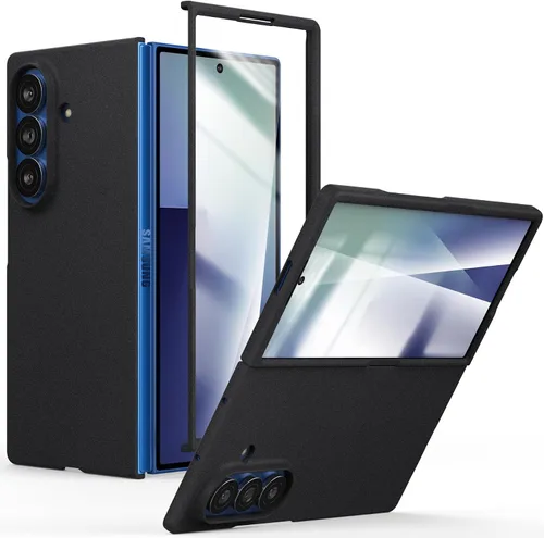 Vista 26 de Funda delgada para Galaxy Z Fold 5, [película de pantalla frontal dura transparente incorporada + parte trasera de policarbonato duro]