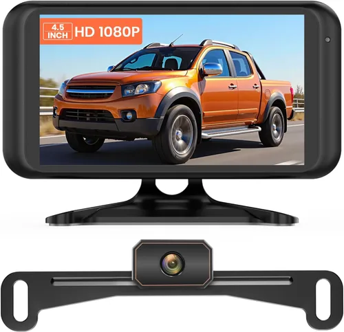 Vista 10 de AUTO-VOX CS-2 Cámara de respaldo inalámbrica con monitor de auto de 4.3", Sistema de cámara de respaldo de señal digital estable de fácil