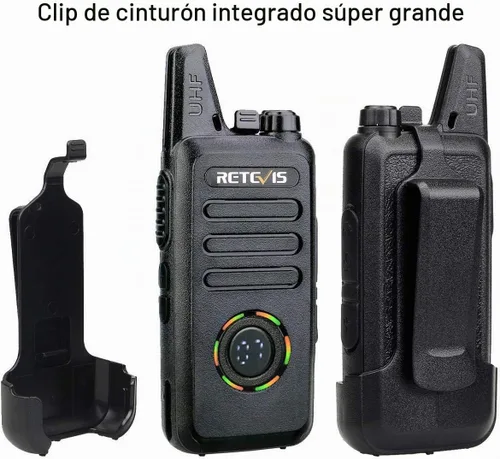 Vista 2 de Retevis RT22S Walkie Talkies recargables, pequeños walkie talkies para adultos, pantalla de señal de canal de alarma VOX, radios bidireccionales