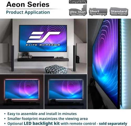 Vista 2 de Elite Screens - Serie Aeon Material CineGrey Blanco