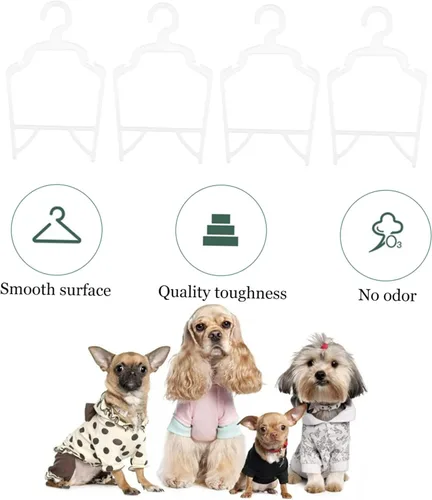 Vista 9 de Cabilock Perchas de ropa para mascotas, 20 unidades, para perros, soportes de ropa para perros, ligeros, compactos, para organizar el almacenamiento