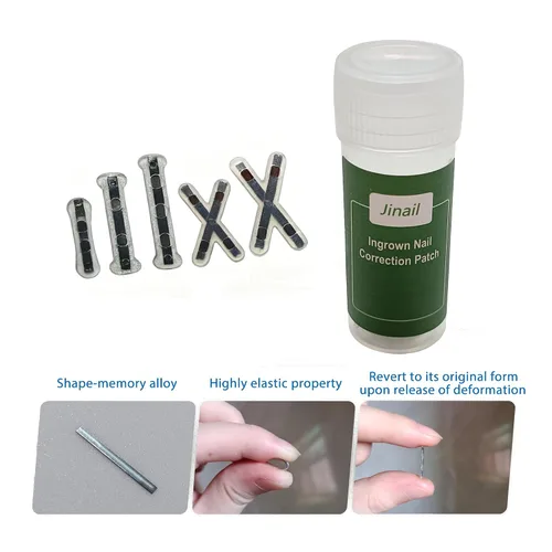 Vista 4 de Paquete de 10 piezas de corrector de uñas encarnadas de aleación de titanio, parche de reparación de uñas curvas, herramienta de corrección física