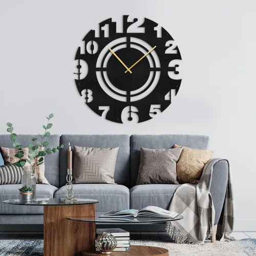 Vista 26 de Reloj de pared de metal, arte de pared silencioso, funciona con pilas, números grandes, escultura de pared, colgantes, decoración del hogar