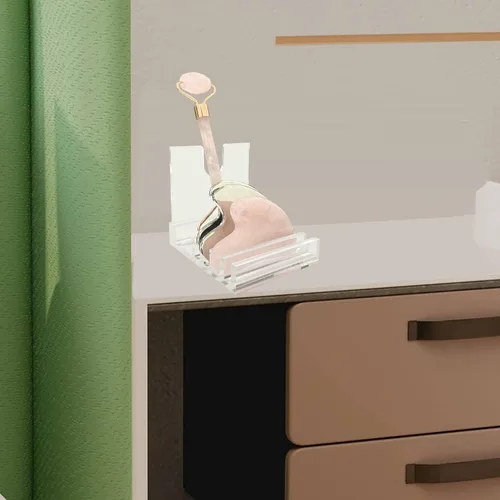 Vista 7 de YeeBeny Gua Sha y soporte de rodillo facial, soporte de herramientas facial acrílico, organizador de cuidado de la piel, contenedor
