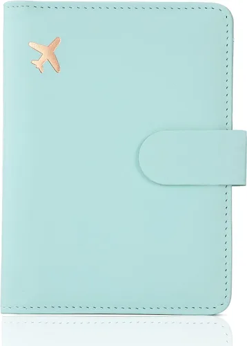 Vista 38 de Melsbrinna Funda de cuero prémium para pasaporte, impermeable, con bloqueo RFID, cartera de viaje con soporte para bolígrafo, bonito libro