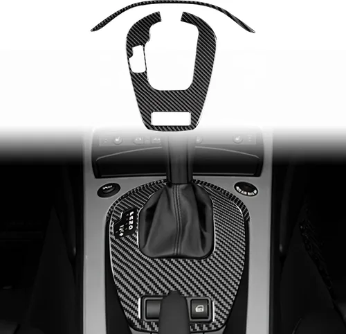 Vista 8 de Fibra de carbono, compatible con accesorios BMW, marco de panel de engranajes de consola central, cubierta de perilla de palanca de cambios, caja