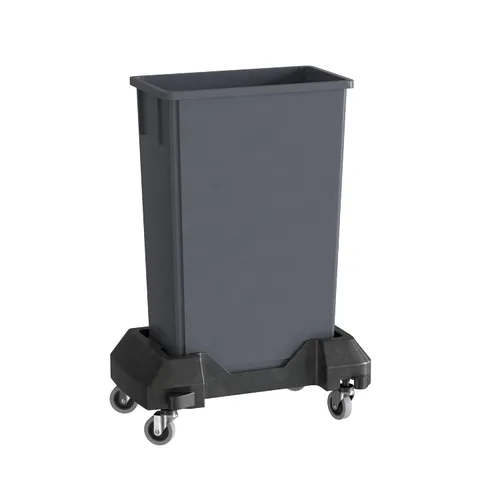 Vista 15 de Bote de basura Slim Jim negro de 23 galones con carrito