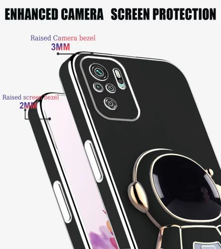 Vista 3 de Compatible con Redmi Note 10s Funda con chapado creativo astronauta de dibujos animados rosa, para Xiaomi Redmi Note 10 0.14 oz, funda de teléfono