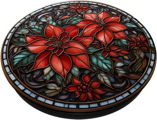 Vista 2 de Corona de Pascua de Navidad para ventana de cristal PopSockets estándar PopGrip