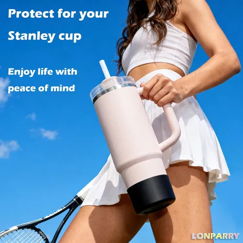 Vista 9 de Paquete de 2 botas de silicona para Stanley Cup de 30 oz y 40 onzas, protector inferior antideslizante y reductor de ruido, cubierta base de vaso