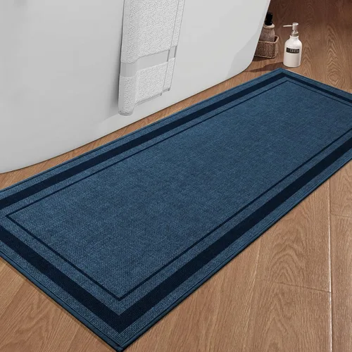 Vista 32 de chakme Juego de 2 alfombras de baño ultrafinas, absorbentes, antideslizantes, lavables a máquina, color beige oscuro, 17 x 24 pulgadas + tapete