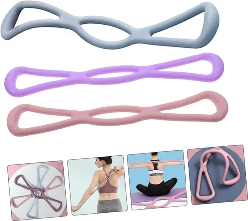 Vista 3 de GANAZONO 3 bandas de resistencia TPR, correa elástica para yoga, entrenamiento de flexibilidad, pilates, gimnasio en casa, fitness, 3