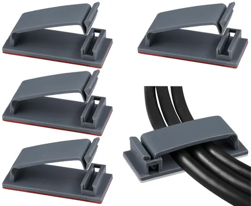 Vista 7 de SOULWIT 50 clips autoadhesivos para gestión de cables, color negro