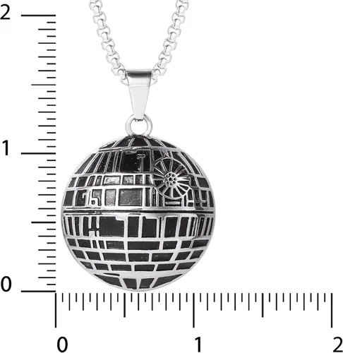 Vista 4 de Star Wars Stainless Steel Necklaces for Men, Character Pendant Designs, 22" Box Chain