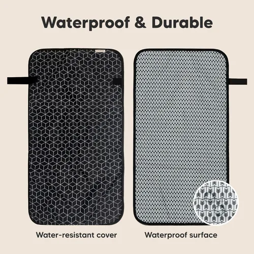 Vista 4 de KeaBabies Cambiador de pañales portátil y organizador de pañales para bebé, tapete cambiador plegable impermeable para bebé, tapete de cambio