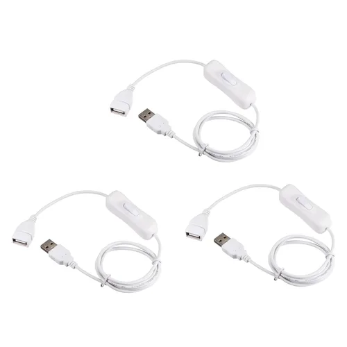 Vista 6 de YOKIVE 2 cables USB con interruptor de encendido/apagado, cable de extensión macho a hembra, desgaste reducido, ideal para el hogar, estudio