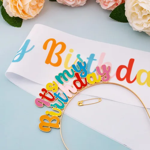 Vista 5 de Chanaco Juego de diadema de cumpleaños para niña, tiara de corona de cumpleaños, coronas de cumpleaños para niñas, coronas de cumpleaños