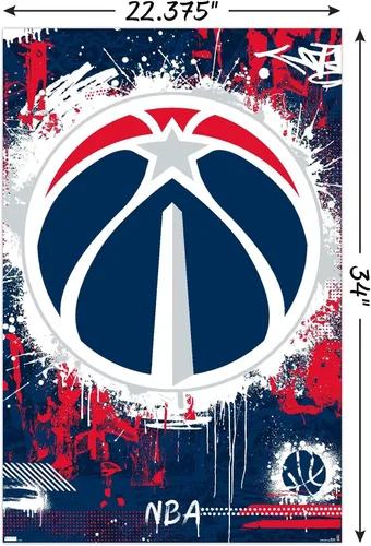 Vista 3 de Trends International NBA Washington Wizards - Póster de pared con logotipo Maximalist 23