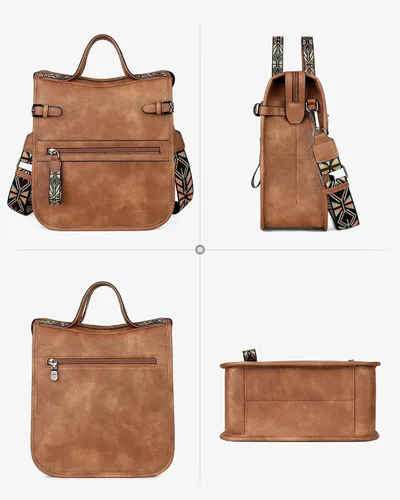 Vista 7 de Bolso cruzado FADEON para mujer, bandolera de diseñador, con asa para el hombro, bolso de cuero sintético, con manija superior, bolso de mano
