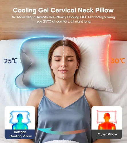 Vista 11 de Almohada de espuma viscoelástica de gel de enfriamiento 2026, almohada