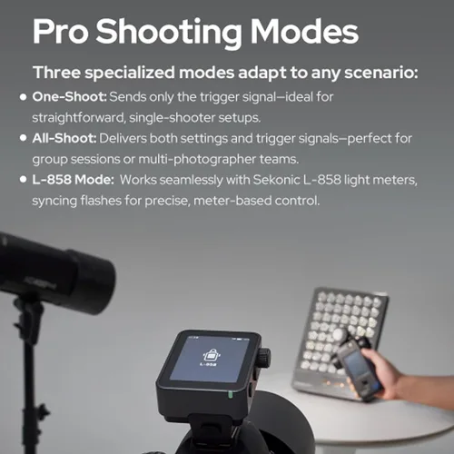 Vista 8 de GODOX X3 PRO X3PRO-C Disparador de flash para cámara Canon, transmisor de pantalla táctil inalámbrico TTL de 2.4G, compatible con control Bluetooth