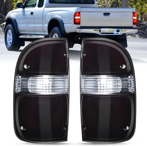 Vista 11 de Nilight Combo de faros delanteros y luces traseras para Toyota Tacoma 2001 Carcasa negra + reflector ámbar con luz trasera