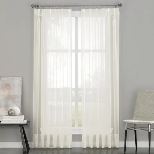 Vista 11 de Curtainworks Soho Panel de Cortina Transparente de Gasa con Pliegues Pinzados, 29 por 63 pulgadas, Ostra