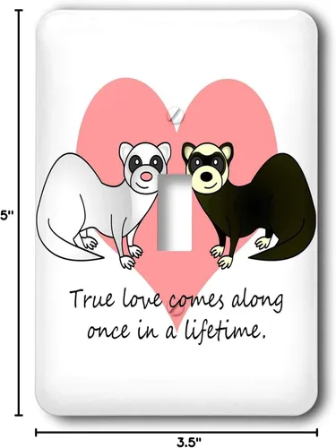Vista 2 de 3dRose LLC LSP _ _ _ _ _ _ _ _ _ _ 13761 – _ _ _ _ _ _ _ _ _ _ 1 True Love Comes Along una vez en una vida de lindo hurón diseño – Single