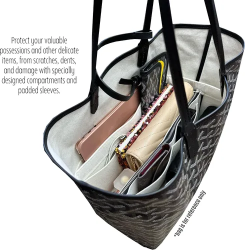 Vista 8 de Organizador de bolsas para St Louis PM Organizador de bolsas St Louis GM Tote Bag Inserto hecho a mano 0.118 in Fieltro Premium Snug Robusta