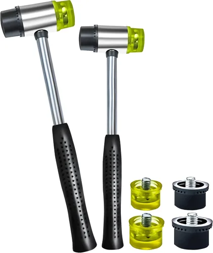 Vista 8 de Martillos pequeños de goma con 25 mm de doble cara de goma y plástico, martillo de goma de dos caras pequeño con mazo de plástico con 4 piezas