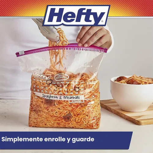 Vista 5 de Hefty Slider - Bolsas de almacenamiento para calendario, tamaño de galón, 30 unidades (paquete de 4), 120 en total Bulk Pack, Gallon Plastic Bags