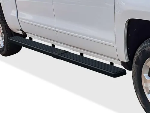 Vista 9 de APS IBOARD - Estribo para camioneta de 4 puertas de tamaño completo para Chevy/Gmc Silverado/Sierra Crew Cab Aluminio negro