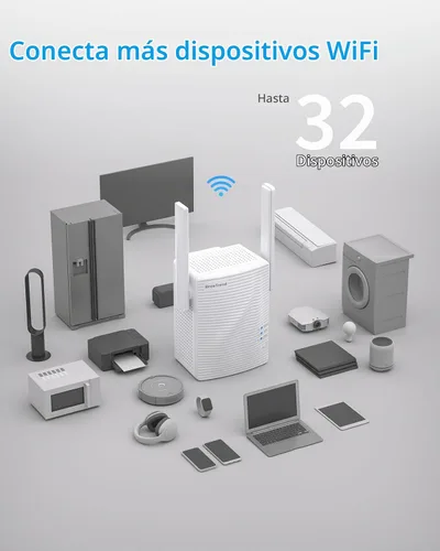 Vista 4 de BrosTrend Extensor WiFi AC1200 Amplificador WiFi y amplificador de señal, 1200 Mbps de doble banda WiFi Extensor de señal Amplificador de señal