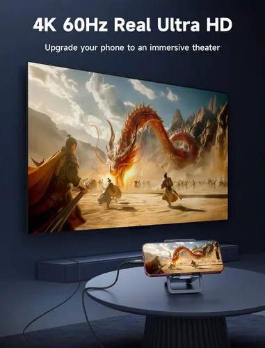 Vista 2 de JSAUX Cable USB C a HDMI de 3.3 pies, 4 K a 60 Hz, USB 3.1 tipo C HDMI 2.0 Negro