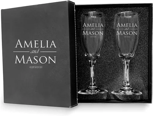 Vista 12 de Juego de 2 copas de champán para dama de honor, copas de champán personalizadas para damas de honor, copas de champán para damas de honor