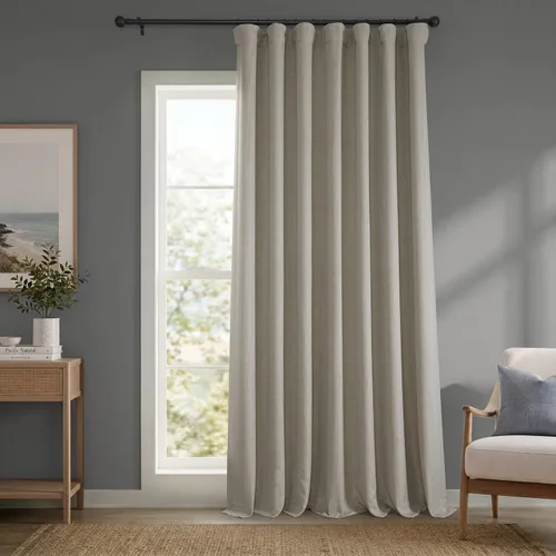 Vista 57 de HPD Half Price Drapes - Cortinas de lino sintético para sala de estar (2 paneles) - 50 pulgadas de ancho x 96 pulgadas de largo - Cortinas