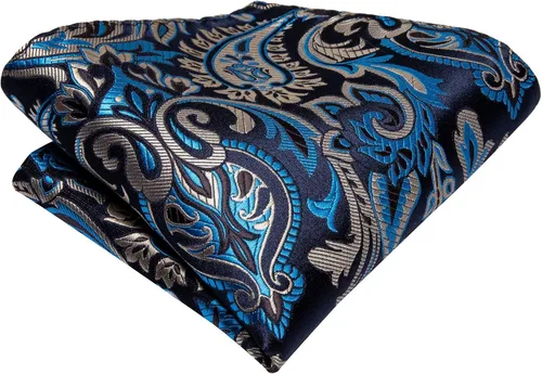 Vista 6 de Dubulle Paisley Cravat Ascot - Juego de gemelos cuadrados de bolsillo para hombre
