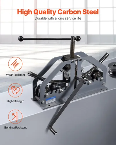 Vista 4 de Happybuy Dobladora de rodillos de tubo – Máx. 1-1/2", manual, 6 troqueles, flexión de 360° para cobre, tubos de aluminio, ideal para HVAC