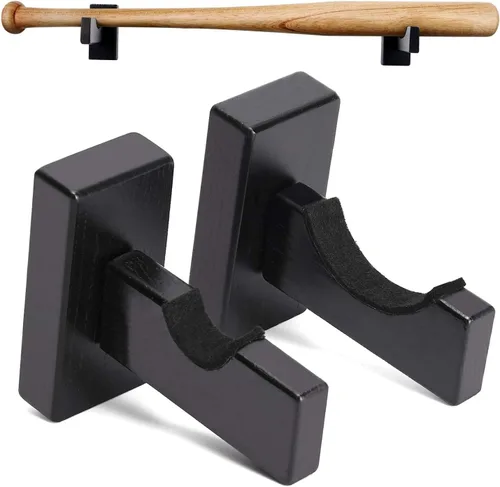 Vista 13 de TOBWOLF 2 vitrinas para bates de béisbol, soporte resistente para bates de béisbol, soporte de exhibición de bates de béisbol, estante horizontal