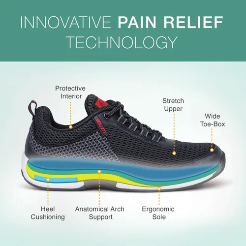 Vista 3 de Orthofeet Alivio del dolor de talón y pies probado. Anchos extendidos. Mejor fascitis plantar ortopédica diabética zapatos de caminar para hombre