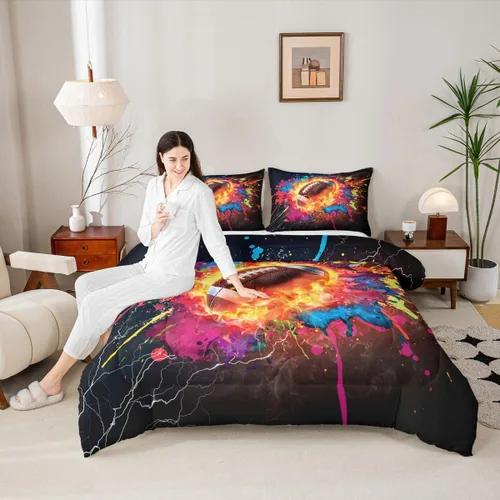 Vista 184 de Juego de ropa de cama de baloncesto para niños y adolescentes, juego de edredón deportivo para niños, tamaño matrimonial, suave, ligero, decoración