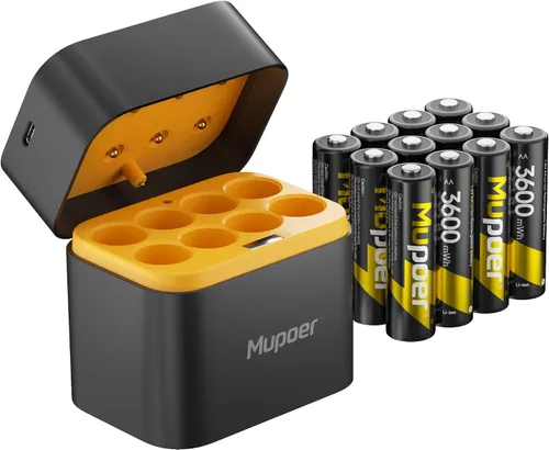 Vista 17 de Baterías AA recargables con caja, baterías de litio de 3600 mWh, AA de 1.5 V, 4 unidades, batería doble A, recargable, iones de litio de larga